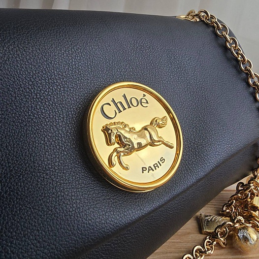 Кожаная сумка Chloe 28x17 см   