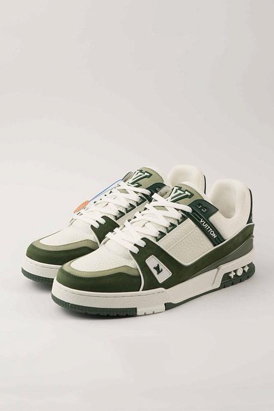 Кожаные кроссовки Louis Vuitton Trainer - White / Green
