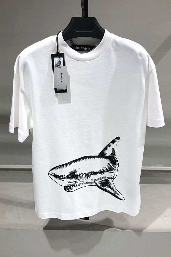 Белая футболка Palm Angels Broken Shark