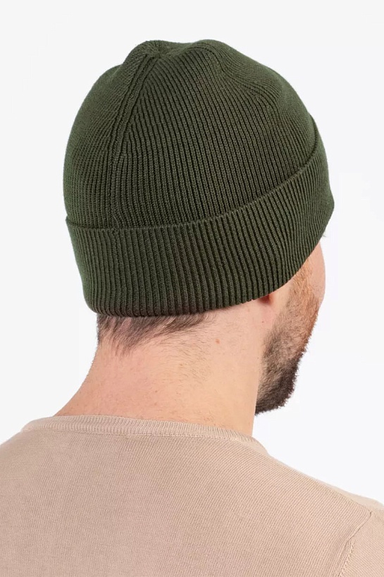 Шапка цвета хаки Stone Island compass-patch