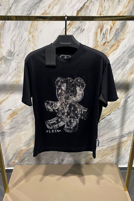Мужская чёрная футболка Philipp Plein Teddy Bear
