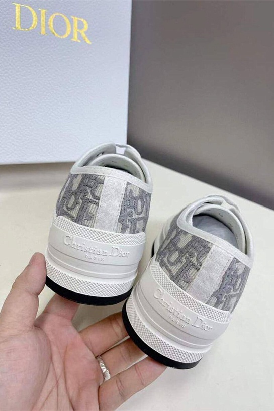 Женские кеды на платформе Dior Walk'n' -  Grey / White