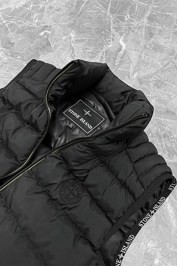 Мужской чёрный жилет Stone Island compass-patch   