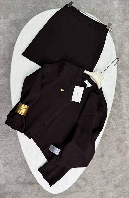 Женский костюм двойка Celine premium - Brown