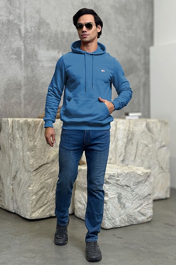 Мужское худи Tommy Hilfiger синего цвета   