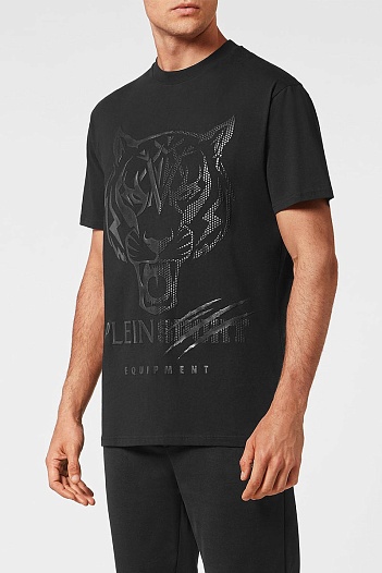 Чёрная футболка Philipp Plein Sport tiger-logo   