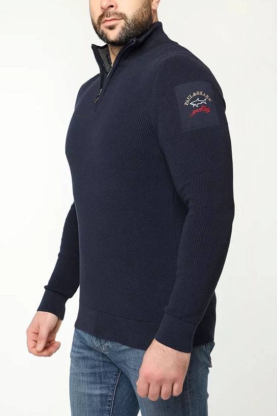 Мужской тёмно-синий джемпер Paul & Shark zip-up