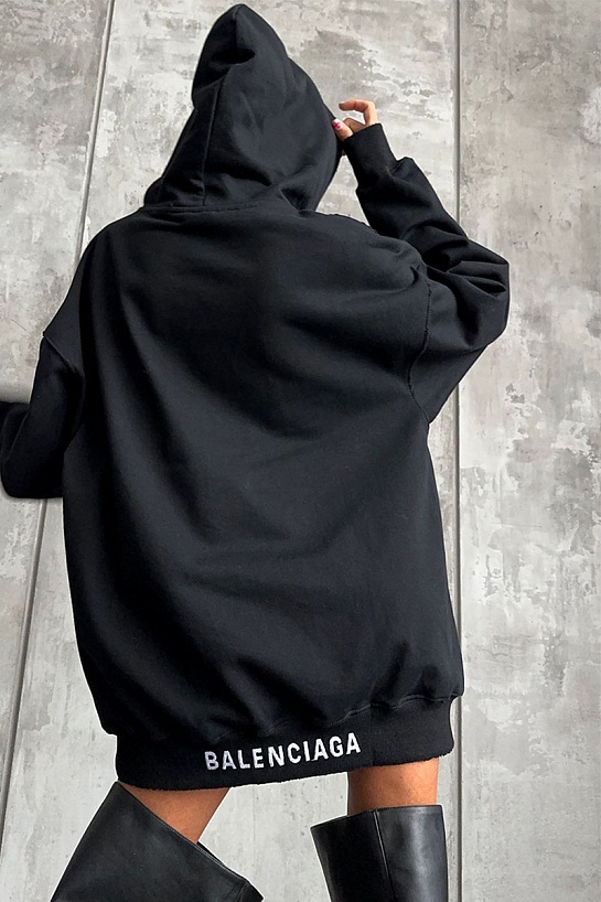 Женское худи Balenciaga чёрного цвета