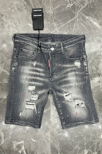 Джинсовые шорты Dsquared2 серого цвета   
