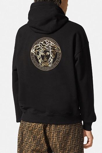 Чёрная мужская кофта Collaboration Fendi x Versace Fendace Logo   