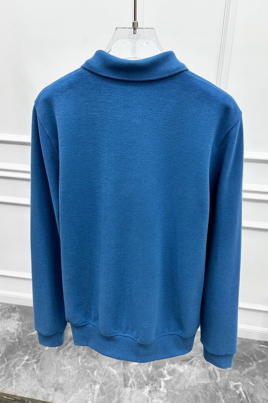 Синее поло с длинным рукавом Paul & Shark