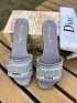 Женские шлепанцы Dior Dway Slide Embroidered Cotton