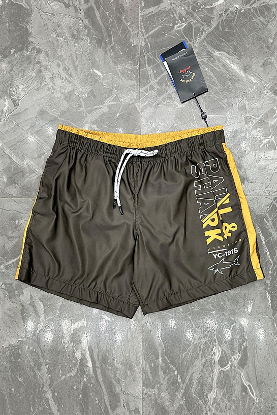 Мужские зелёные шорты Paul & Shark logo-patch