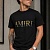 Чёрная мужская футболка Amiri Leopard Logo