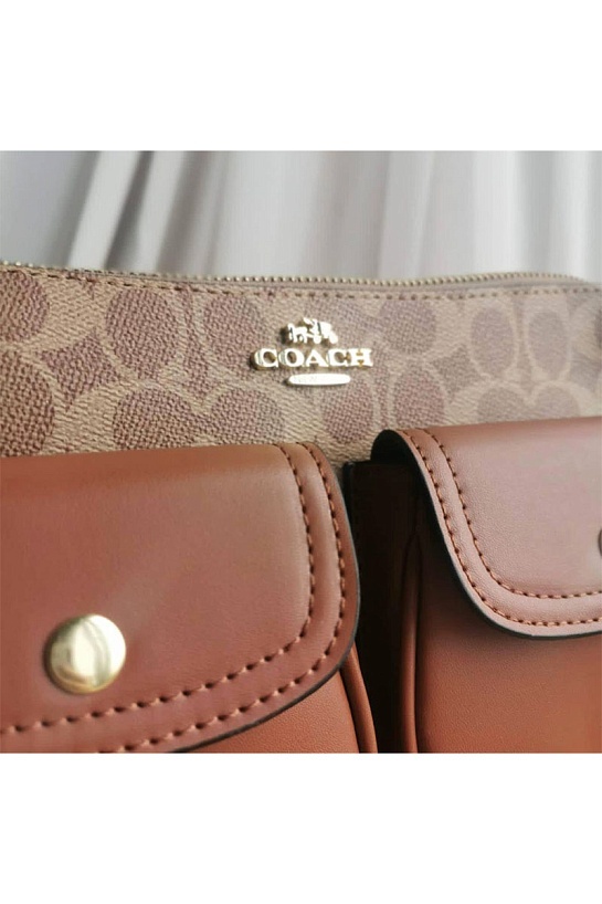 Женская кожаная сумка Coach 27x18 см (2 расцветки)