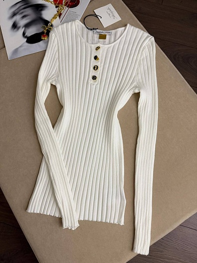 Женский трикотажный лонгслив Schiaparelli premium - White   