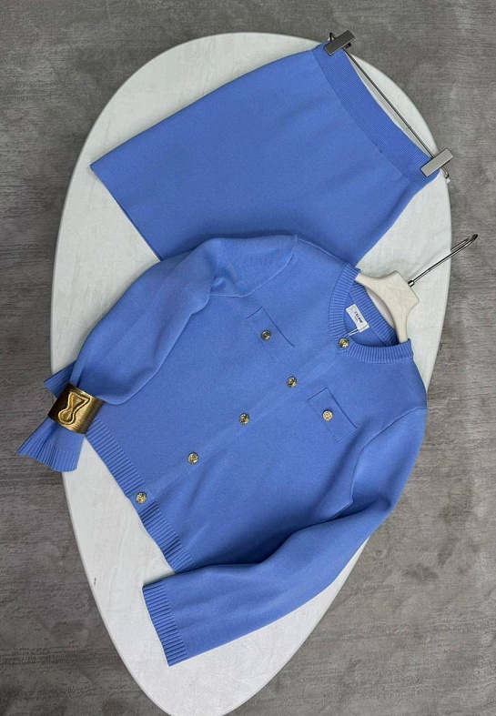 Женский костюм двойка Celine premium - Blue