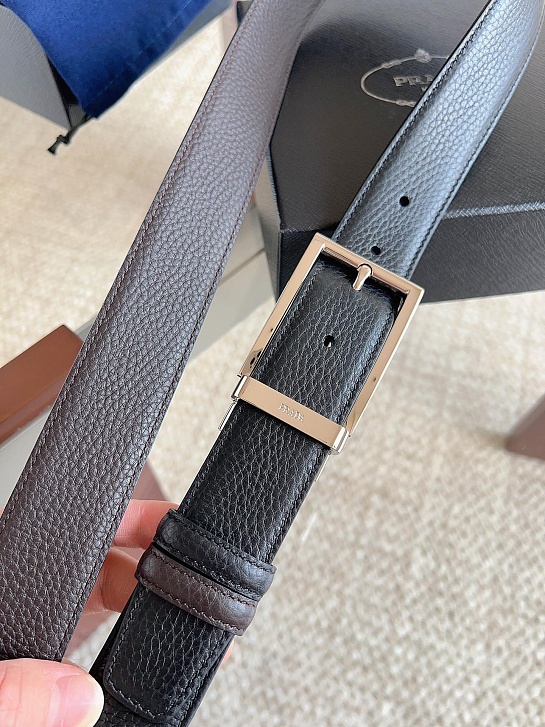 Двусторонний кожаный ремень Prada premium