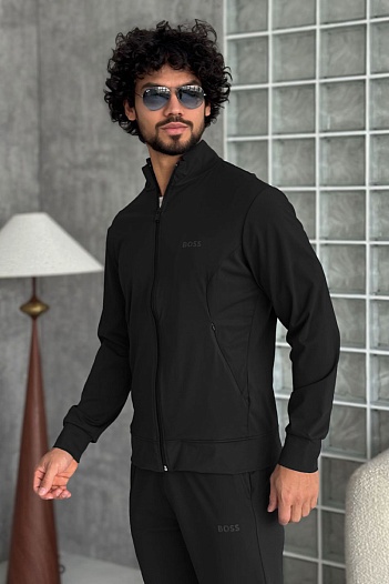 Кофта на молнии Hugo Boss чёрного цвета   
