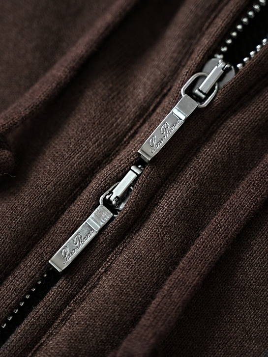 Коричневая кофта на молнии Loro Piana premium