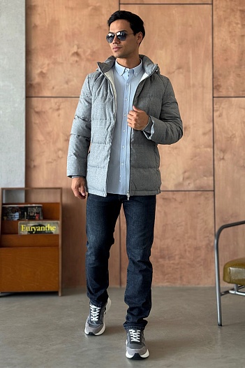 Мужской пуховик Brunello Cucinelli Premium - Grey   