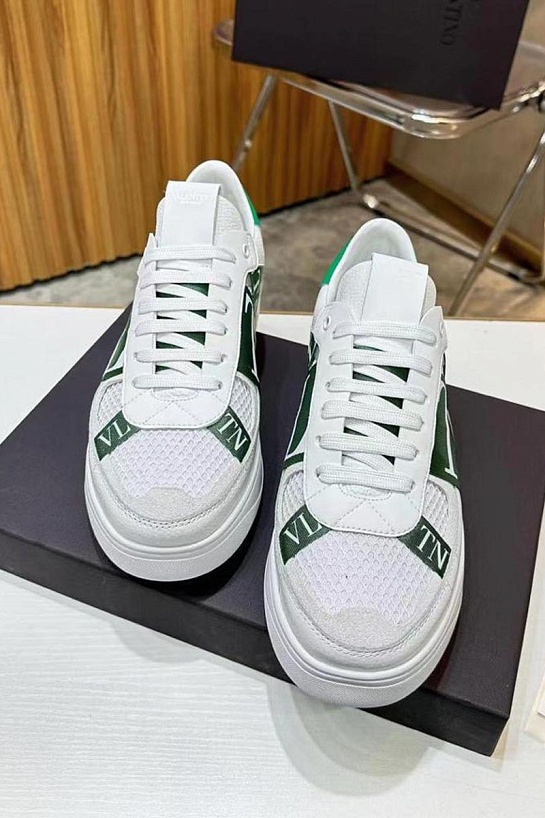Кожаные кроссовки Valentino low-top - White / Green