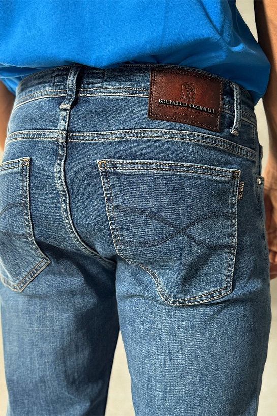 Мужские синие джинсы Brunello Cucinelli