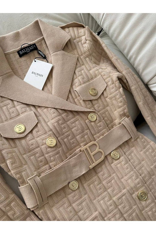 Женское бандажное платье с ремнем Balmain