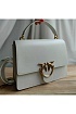 Кожаная сумка Love 25x18 см - White / Gold