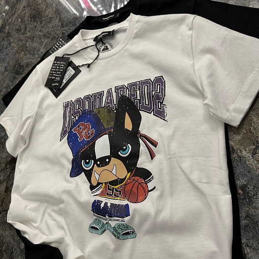 Футболка белого цвета Dsquared2 Angry Dog graphic-print   