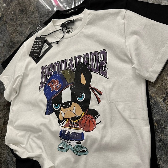 Футболка белого цвета Dsquared2 Angry Dog graphic-print