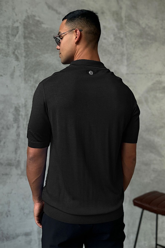 Мужское поло Stefano Ricci чёрного цвета