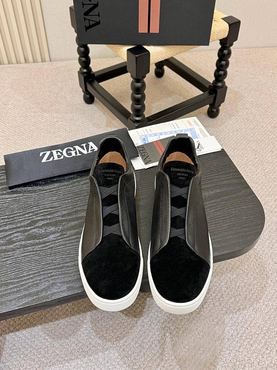 Мужские кроссовки Ermenegildo Zegna Triple Stitch - Black