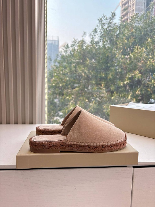 Женские замшевые шлёпанцы Brunello Cucinelli Premium - Beige