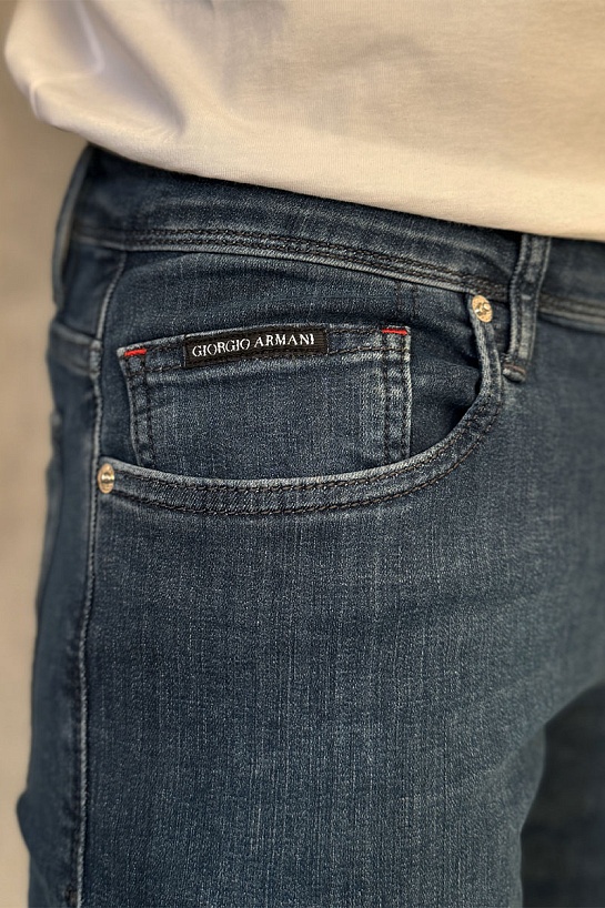 Мужские джинсы синего цвета Giorgio Armani regular fit