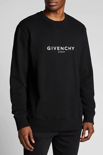 Мужской чёрный свитшот Givenchy reverse logo   