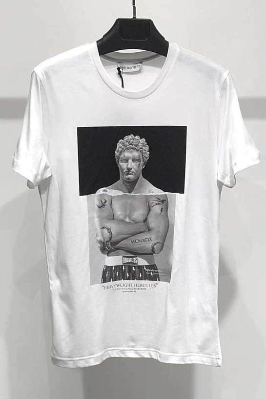 Белая мужская футболка Neil Barrett "Heavyweight Hercules"