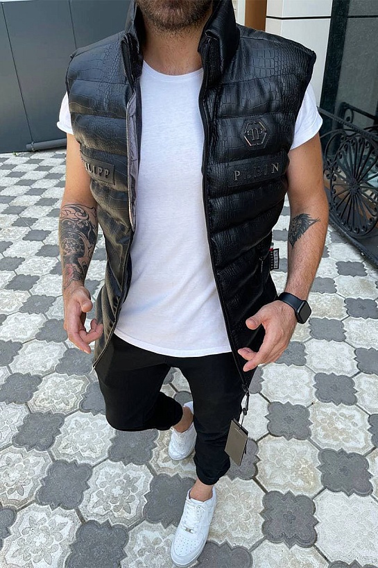 Мужской чёрный жилет Philipp Plein