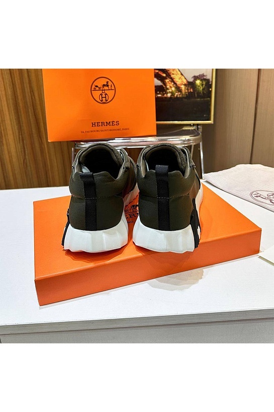 Мужские замшевые кроссовки Hermes Bouncing - Green