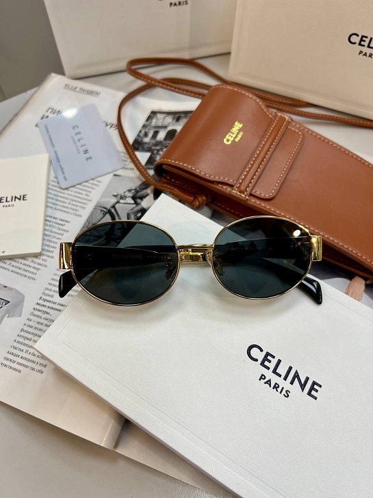 Солнцезащитные очки Celine Triomphe - Grey / Gold