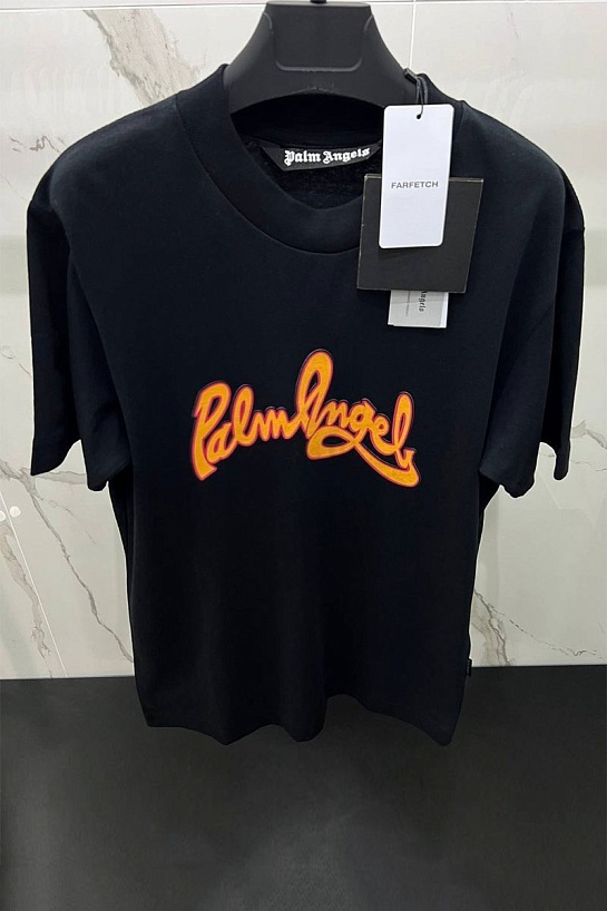 Чёрная оверсайз футболка Palm Angels