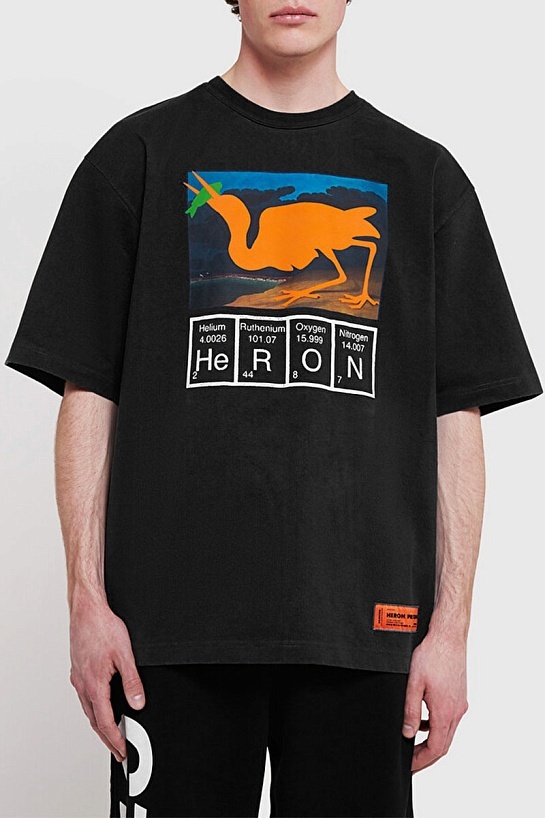Чёрная оверсайз футболка Heron Preston Periodic