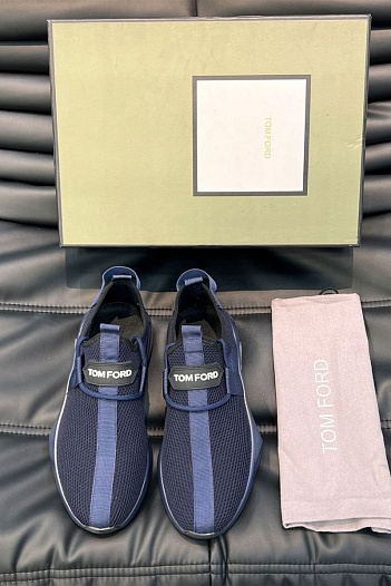 Мужские кроссовки Tom Ford синего цвета   