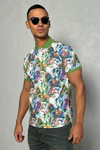 Мужское поло Etro "Floral" - Green   