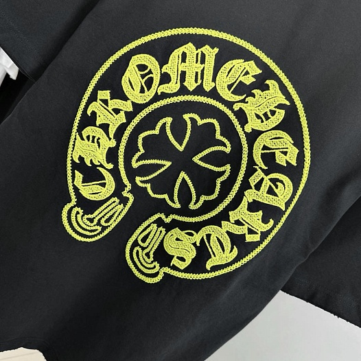 Чёрная оверсайз футболка Chrome Hearts Premium   