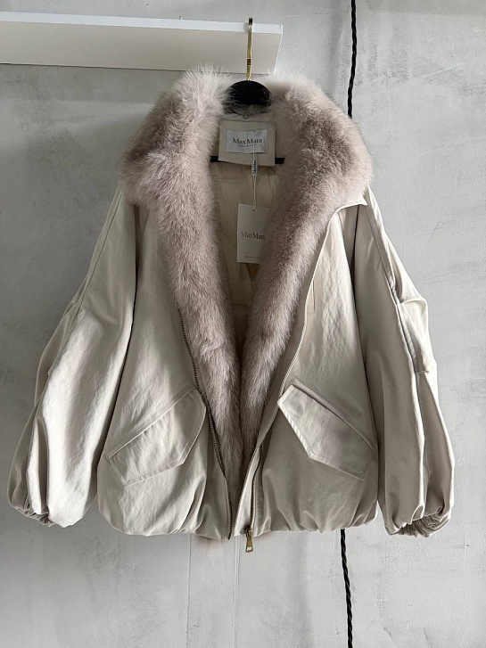 Женский бомбер с натуральным мехом Max Mara premium