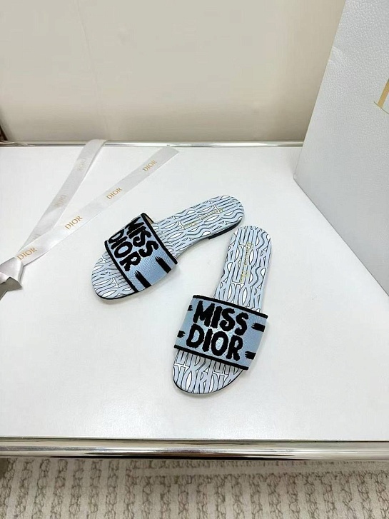 Женские шлёпанцы Dior Dway Premium - Blue