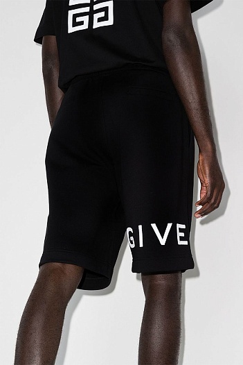 Мужские шорты Givenchy flocked logo - Black   
