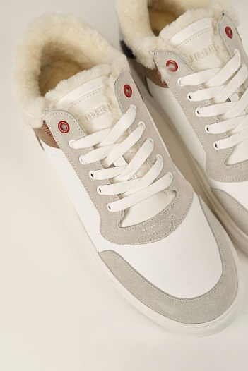 Мужские кроссовки с мехом Burberry Stevie - White   