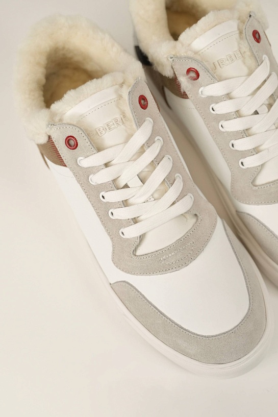 Мужские кроссовки с мехом Burberry Stevie - White